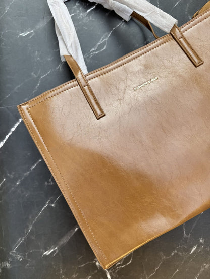 Premium 3 Compartment Tote Bag -Khaki