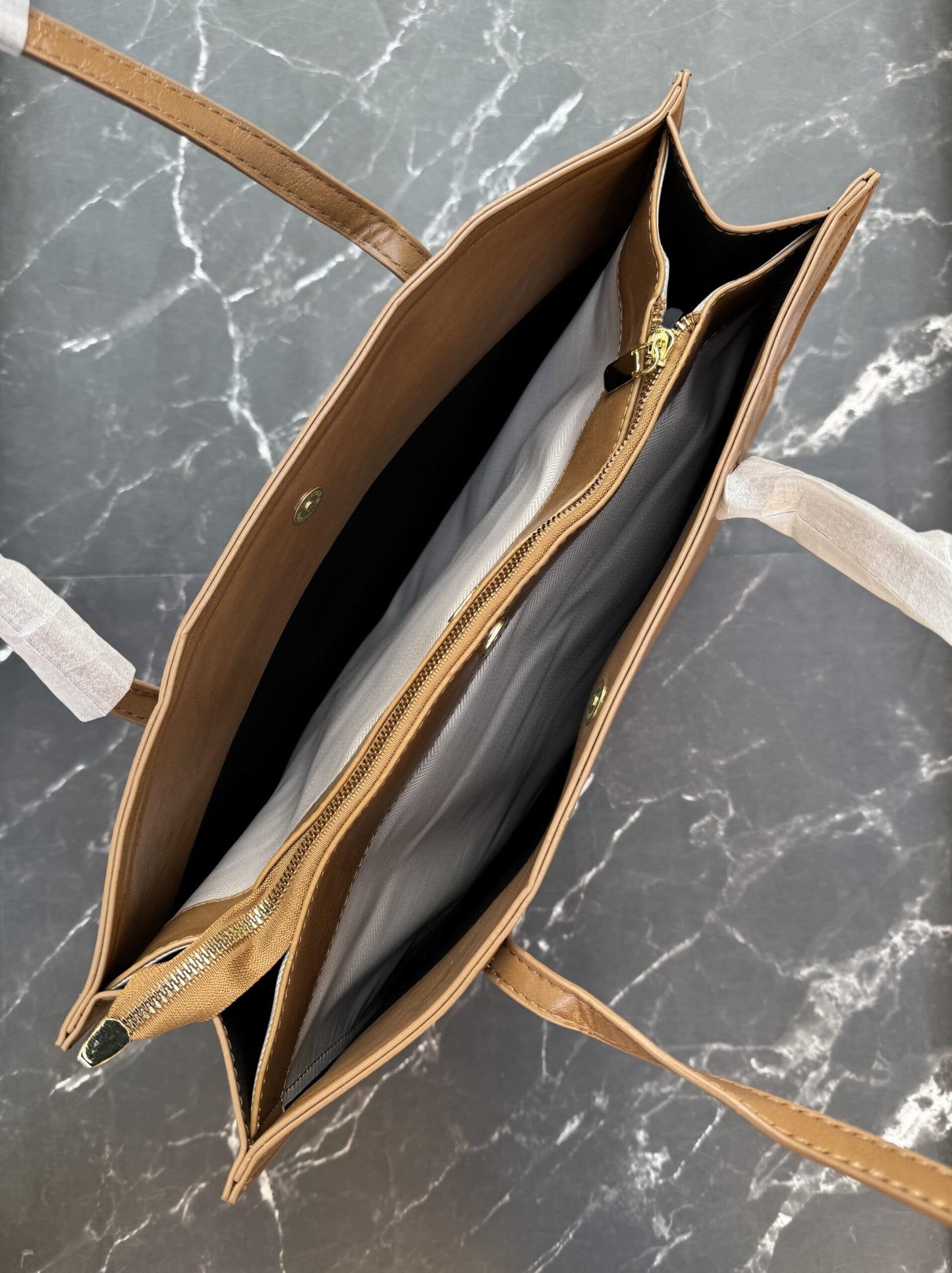Premium 3 Compartment Tote Bag -Khaki