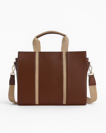 The Madam Laptop Tote Bag - Brown