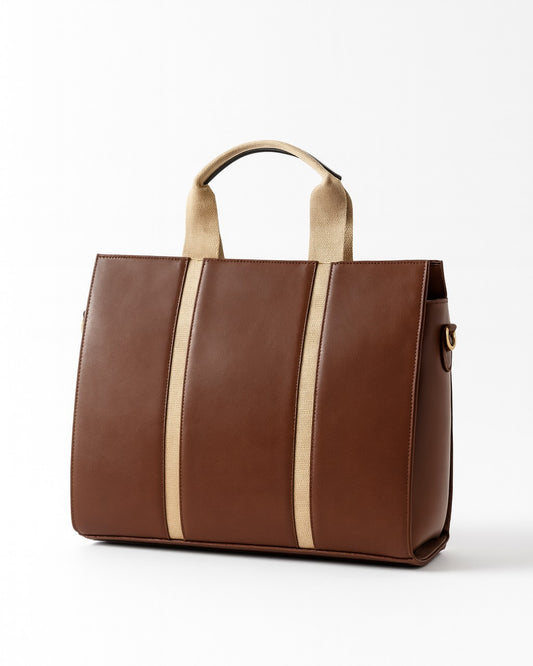 The Madam Laptop Tote Bag - Brown