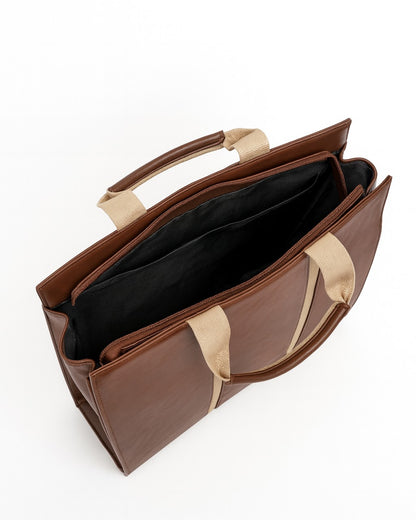 The Madam Laptop Tote Bag - Brown