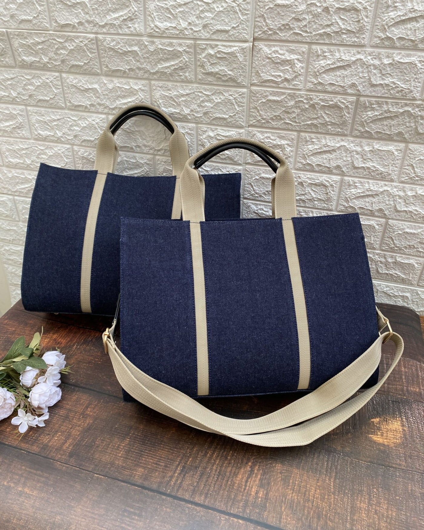 Denim Laptop Tote Bag