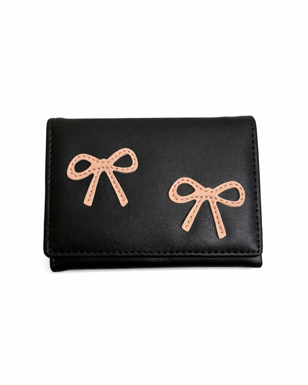Bow Mini Trifold Wallet - Black