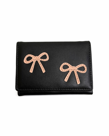 Bow Mini Trifold Wallet - Black