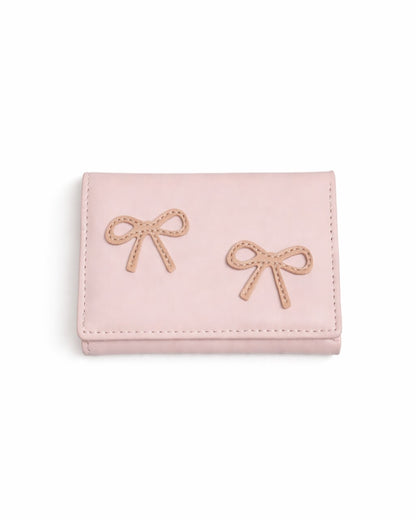 Bow Mini Trifold Wallet - Pink