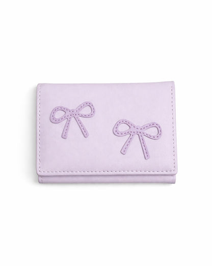 Bow Mini Trifold Wallet - Purple