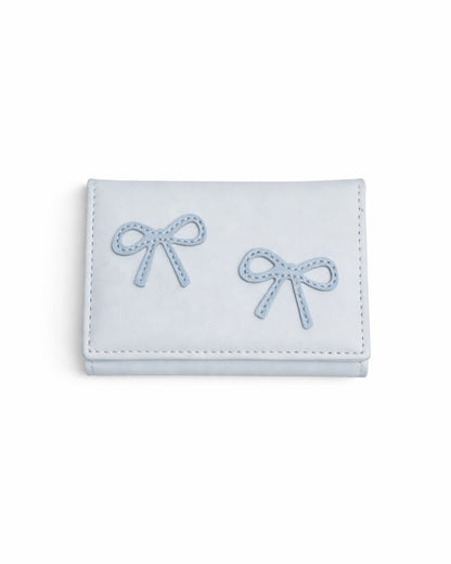 Bow Mini Trifold Wallet - Blue