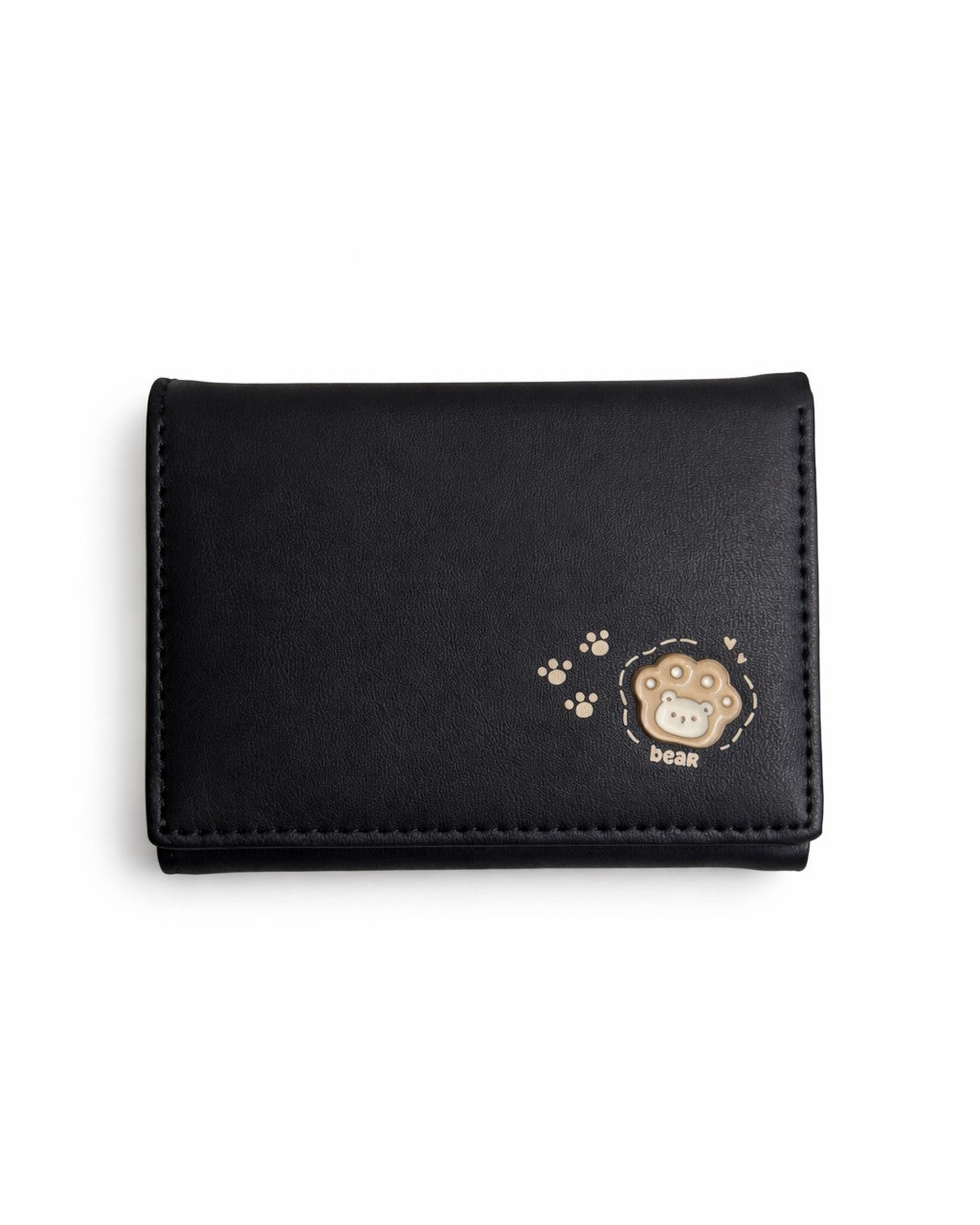 Bear Mini Trifold Wallet - Black