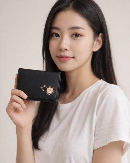 Bear Mini Trifold Wallet - Black