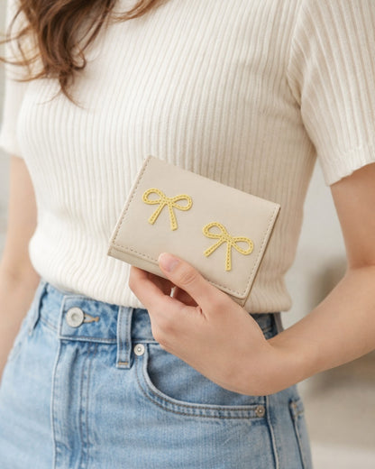 Bow Mini Trifold Wallet - Yellow