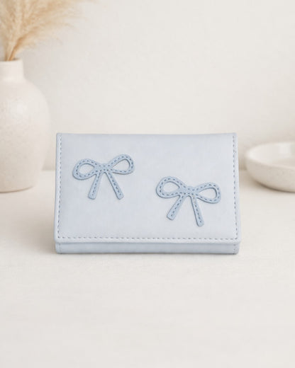 Bow Mini Trifold Wallet - Blue