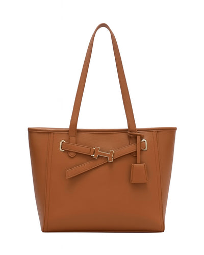 The H Laptop Tote Bag - Brown