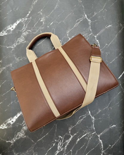 The Madam Laptop Tote Bag - Brown