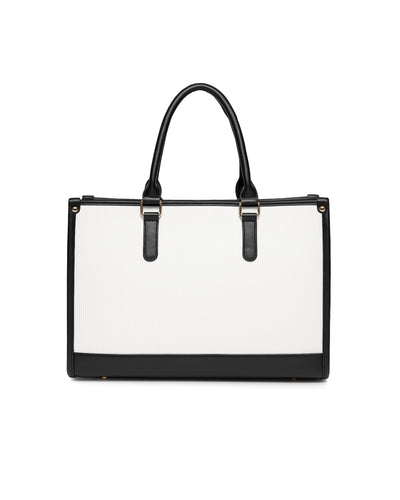 Day To Day Laptop Tote Bag - Black & White