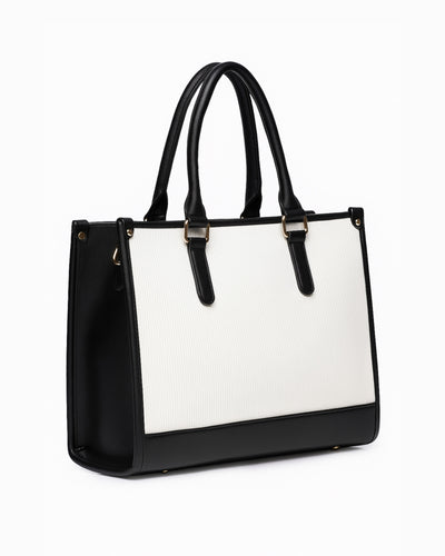 Day To Day Laptop Tote Bag - Black & White