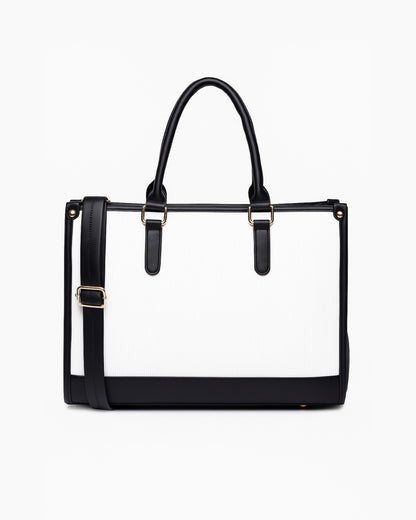Day To Day Laptop Tote Bag - Black & White