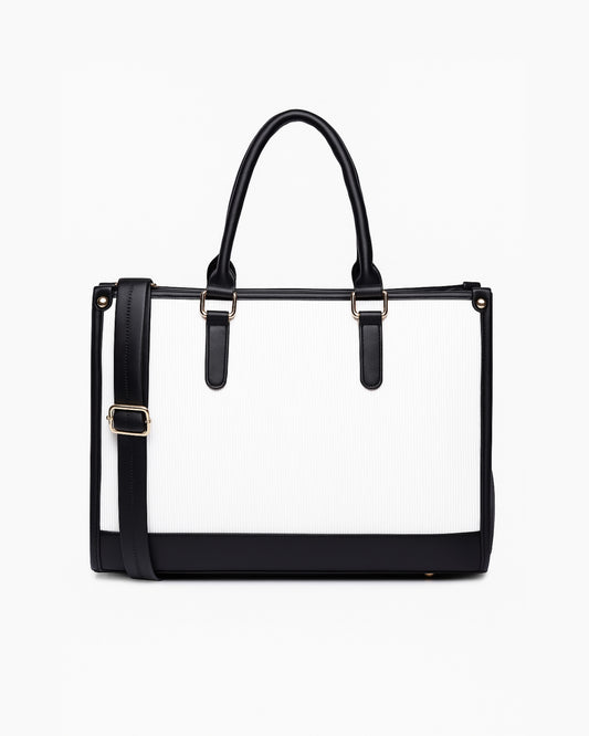 Day To Day Laptop Tote Bag - Black & White
