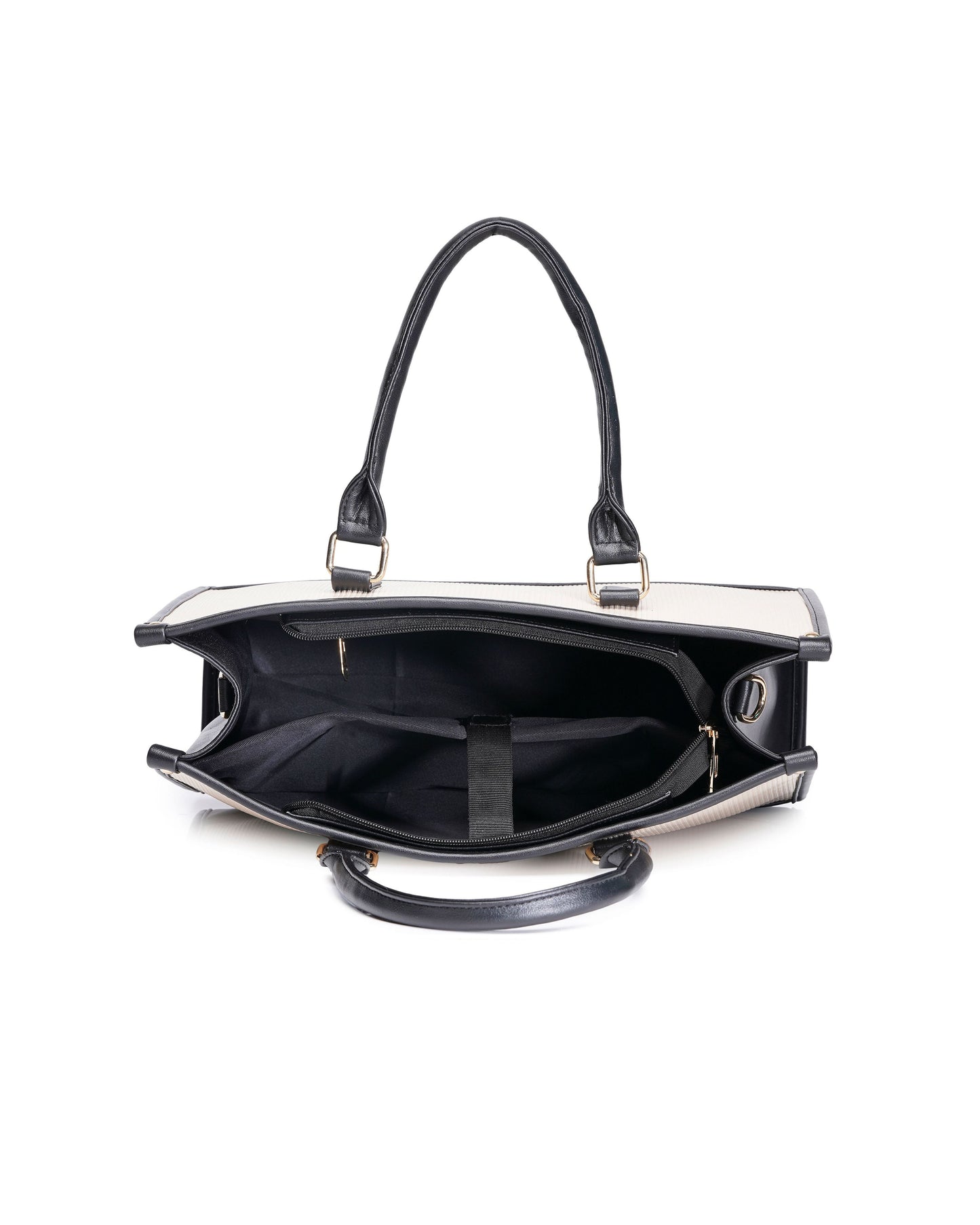 Day To Day Laptop Tote Bag - Black & Beige