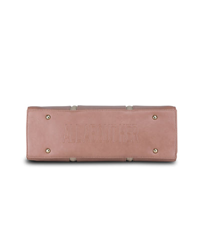 The Madam Laptop Tote Bag - Nude Pink