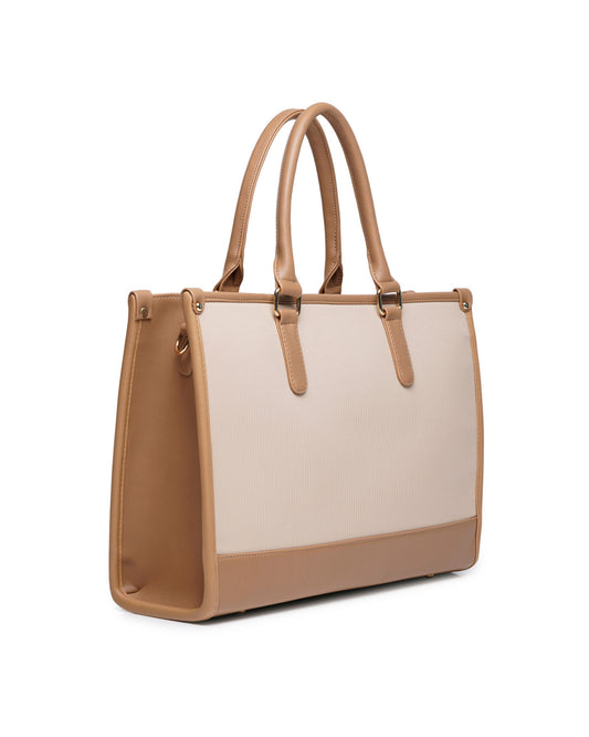 Day To Day Laptop Tote Bag - Beige