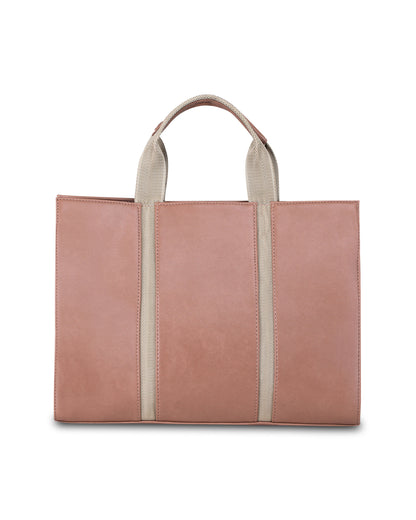 The Madam Laptop Tote Bag - Nude Pink