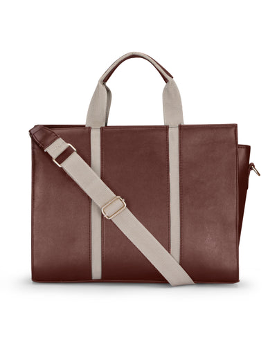 The Madam Laptop Tote Bag - Brown