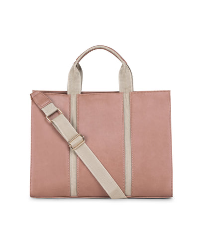 The Madam Laptop Tote Bag - Nude Pink