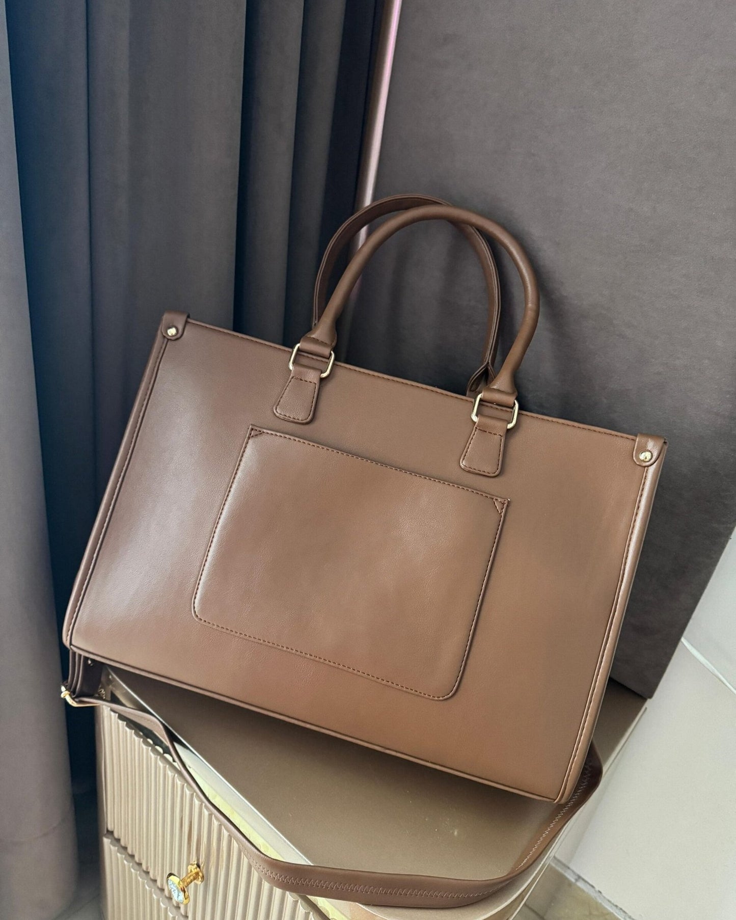 Wrap Up Laptop Tote Bag - Brown