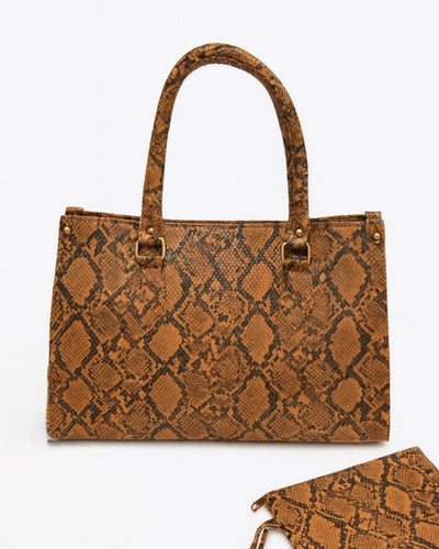 Snake Print Tote Bag