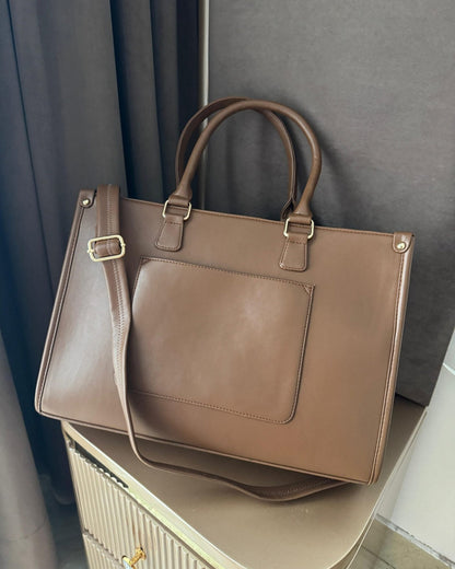 Wrap Up Laptop Tote Bag - Brown