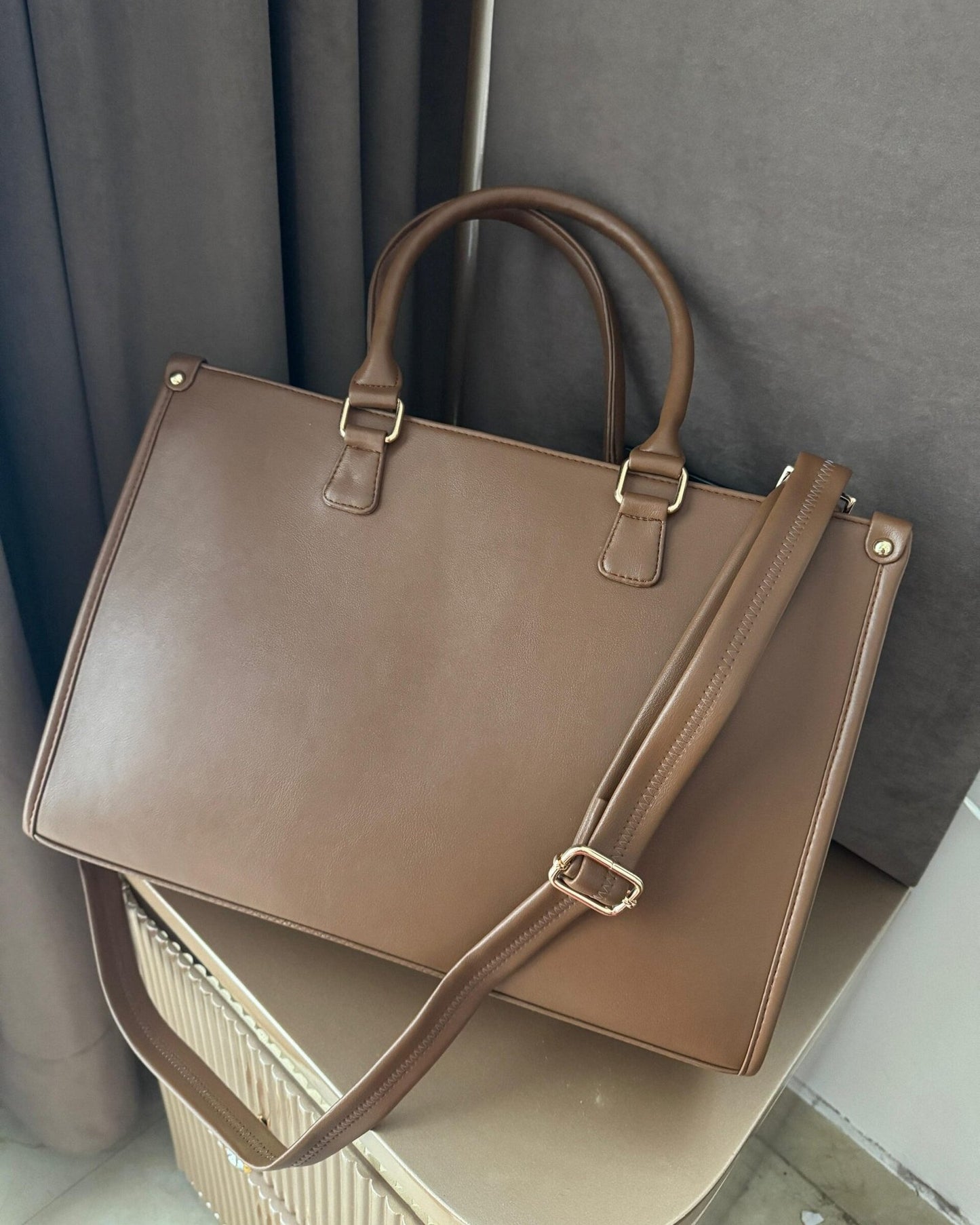 Wrap Up Laptop Tote Bag - Brown