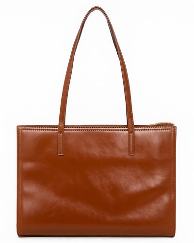 Premium 3 Compartment Tote Bag - Tan