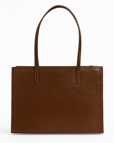 Premium 3 Compartment Tote Bag - Brown