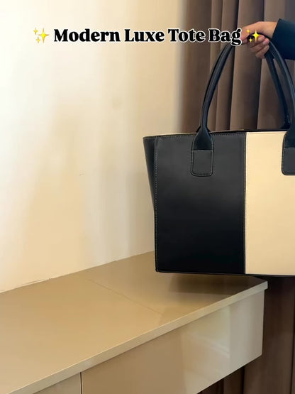 Modern Luxe Laptop Tote Bag - Black