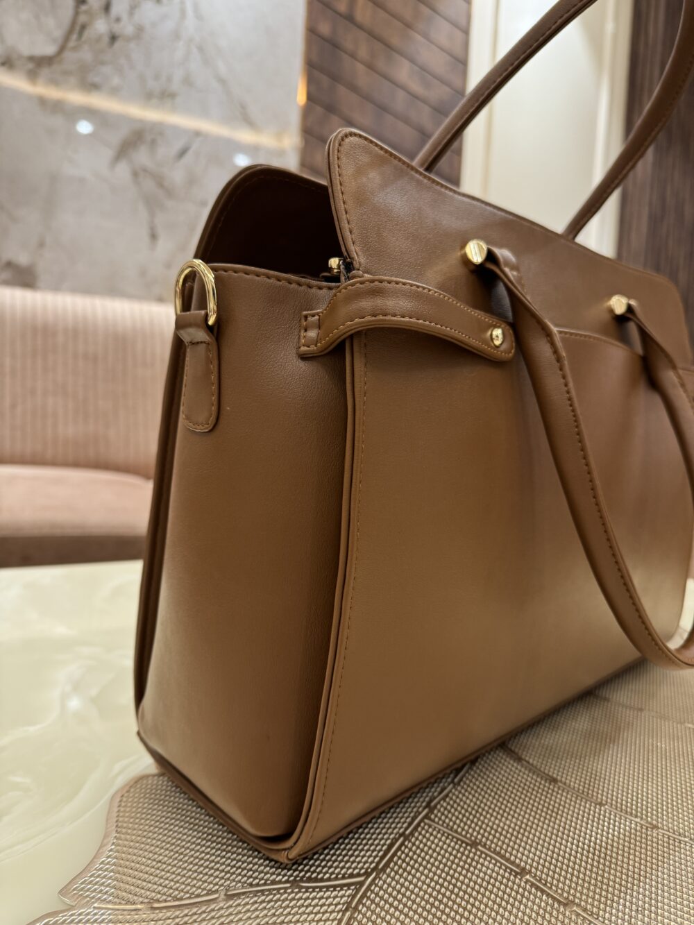 The Ample Laptop Tote Bag - Full Brown