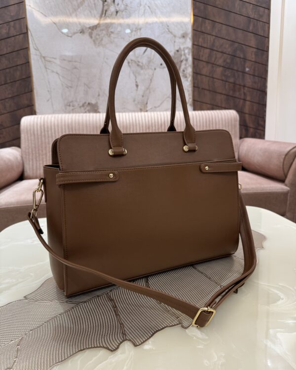 The Ample Laptop Tote Bag - Full Brown