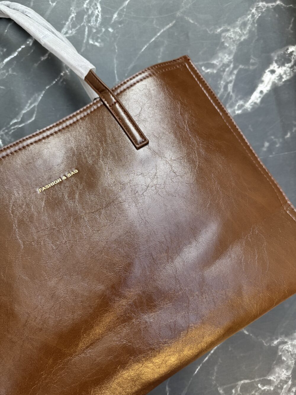 Premium 3 Compartment Tote Bag - Brown