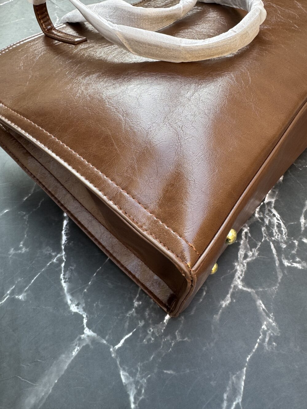 Premium 3 Compartment Tote Bag - Brown