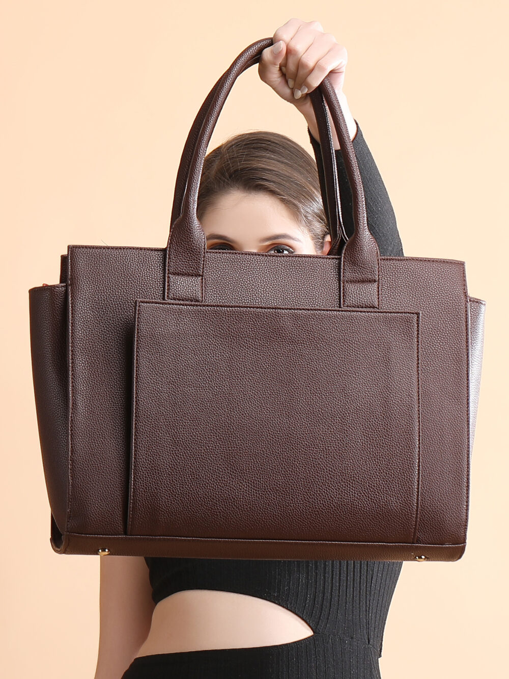 ELITE LAPTOP TOTE BAG - BROWN