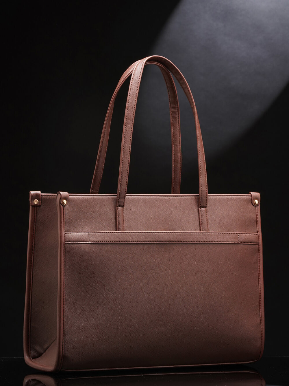 Personalized League Laptop Tote Bag - Full Brown