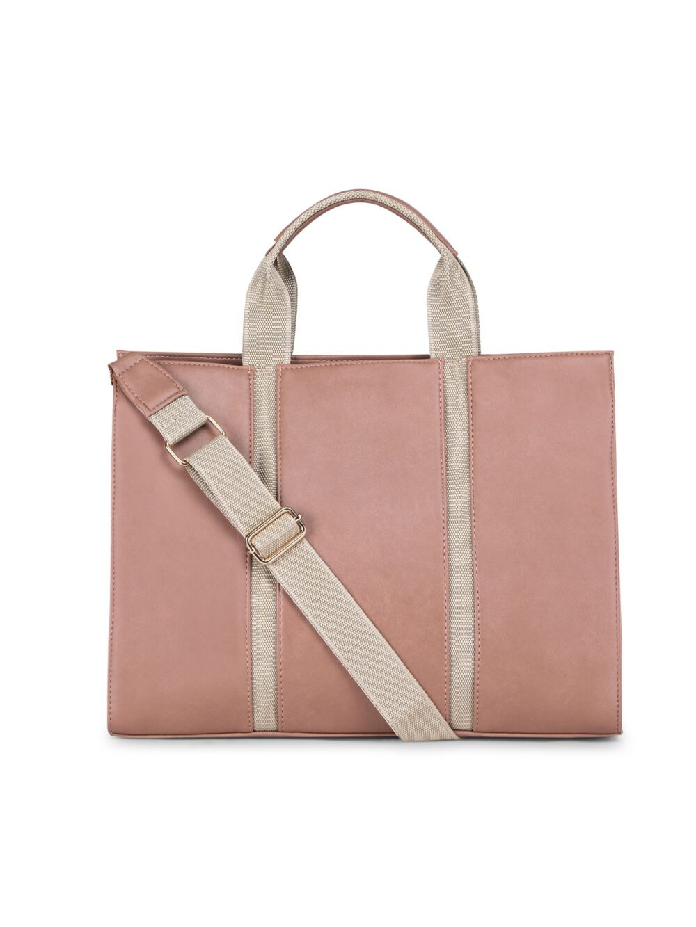 The Madam Laptop Tote Bag - Nude Pink