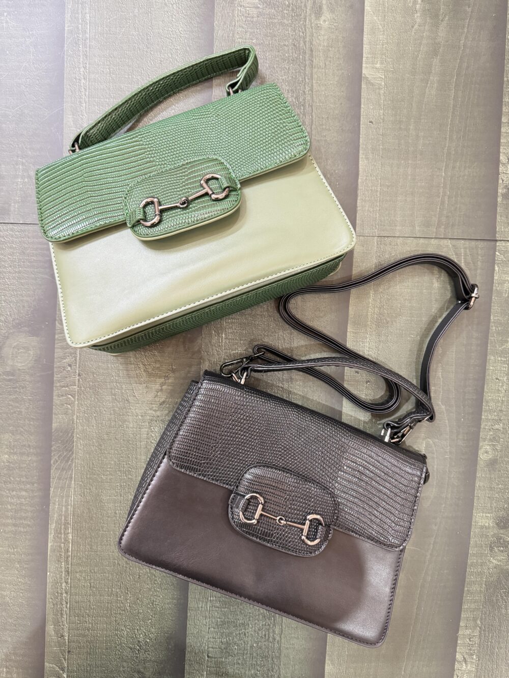 Croco Textured Structured Hand + Sling Bag