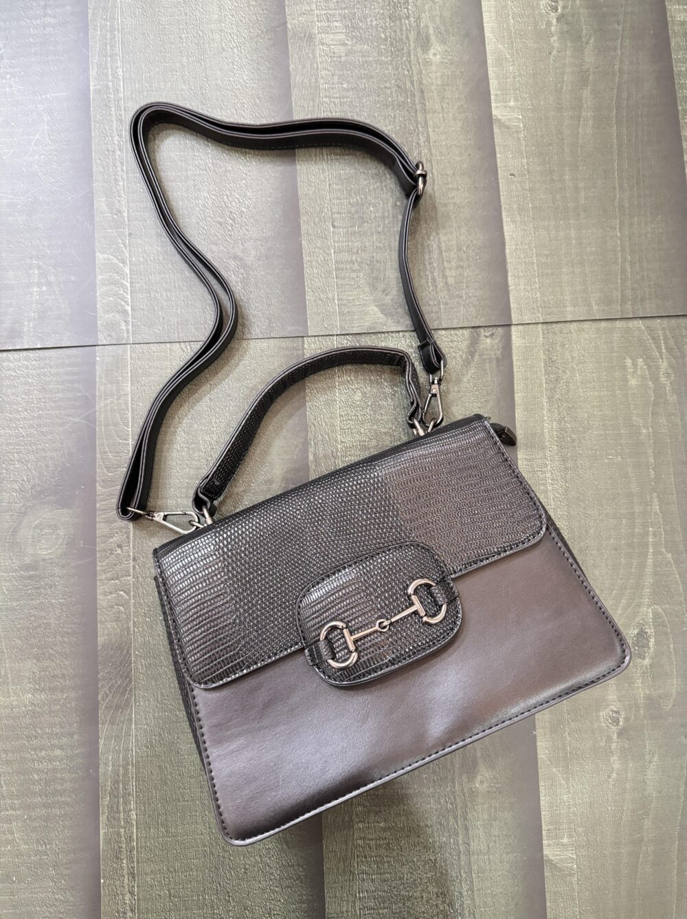 Croco Textured Structured Hand + Sling Bag