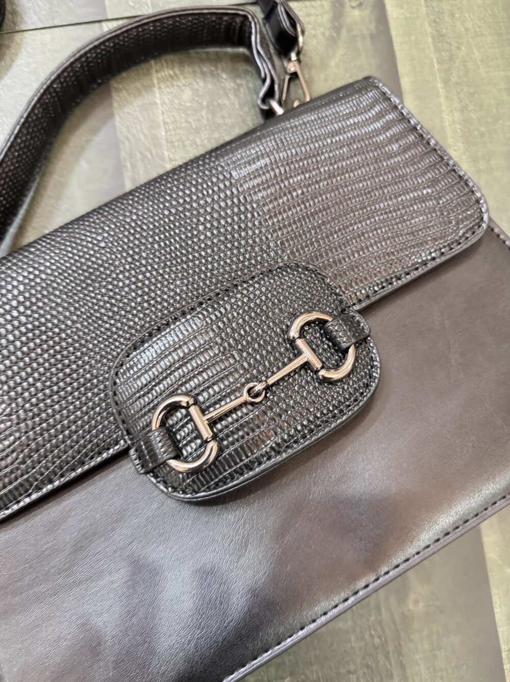 Croco Textured Structured Hand + Sling Bag