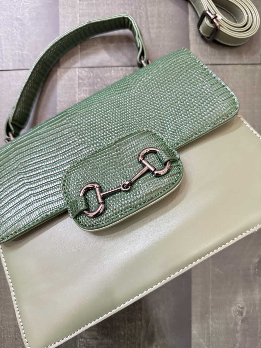 Croco Textured Structured Hand + Sling Bag