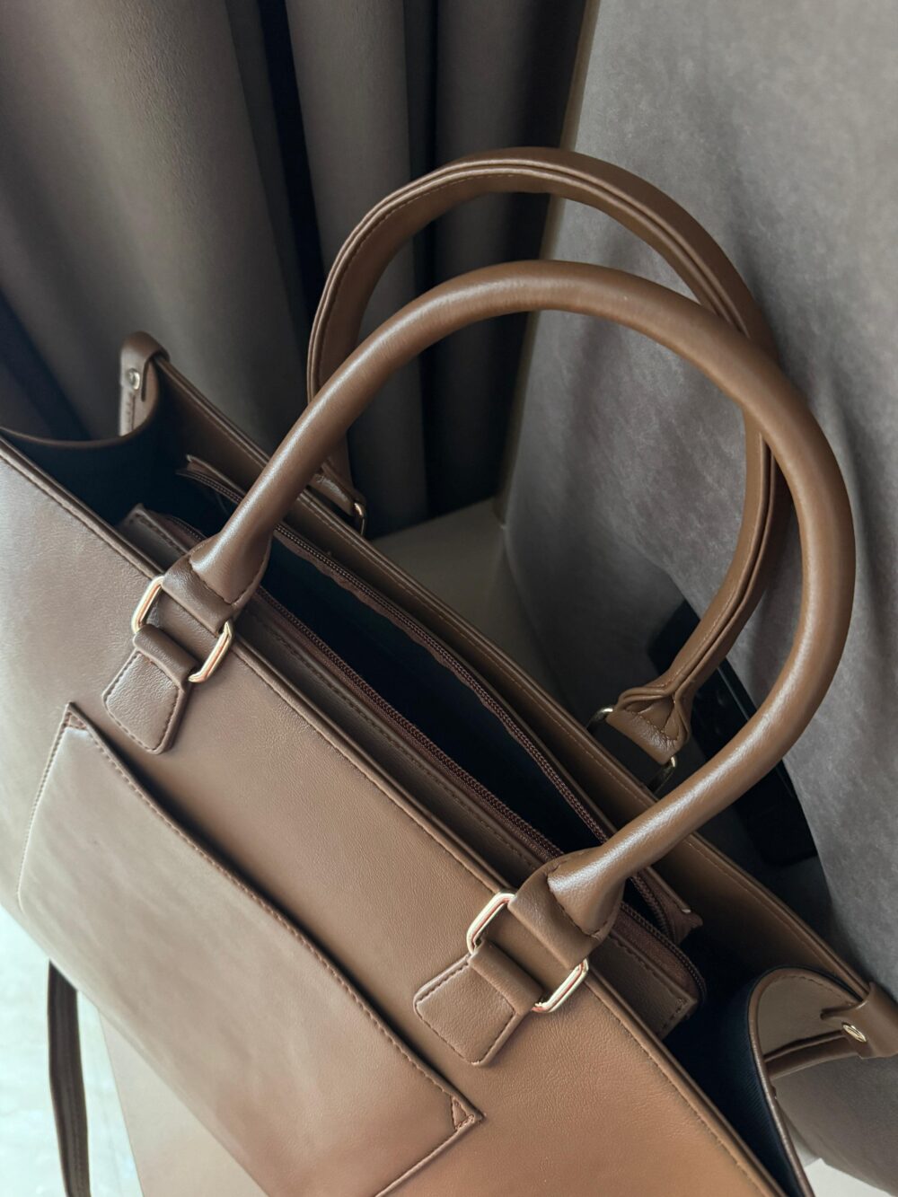 Wrap Up Laptop Tote Bag - Brown