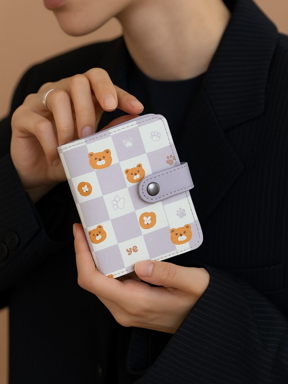 Paw Solid Card Holder - Purple