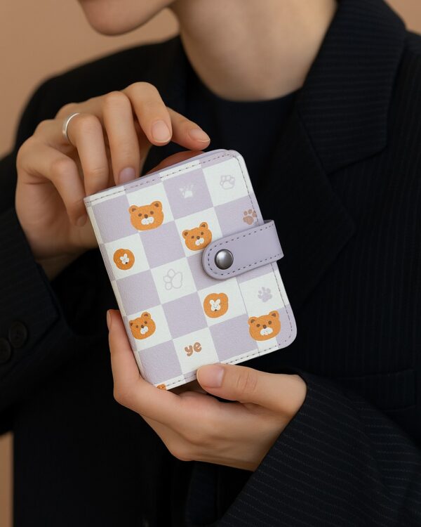 Paw Solid Card Holder - Purple
