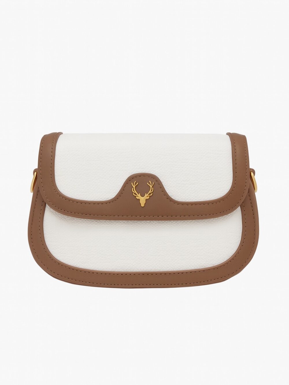 Deer 2 Compartment Sling Bag - White