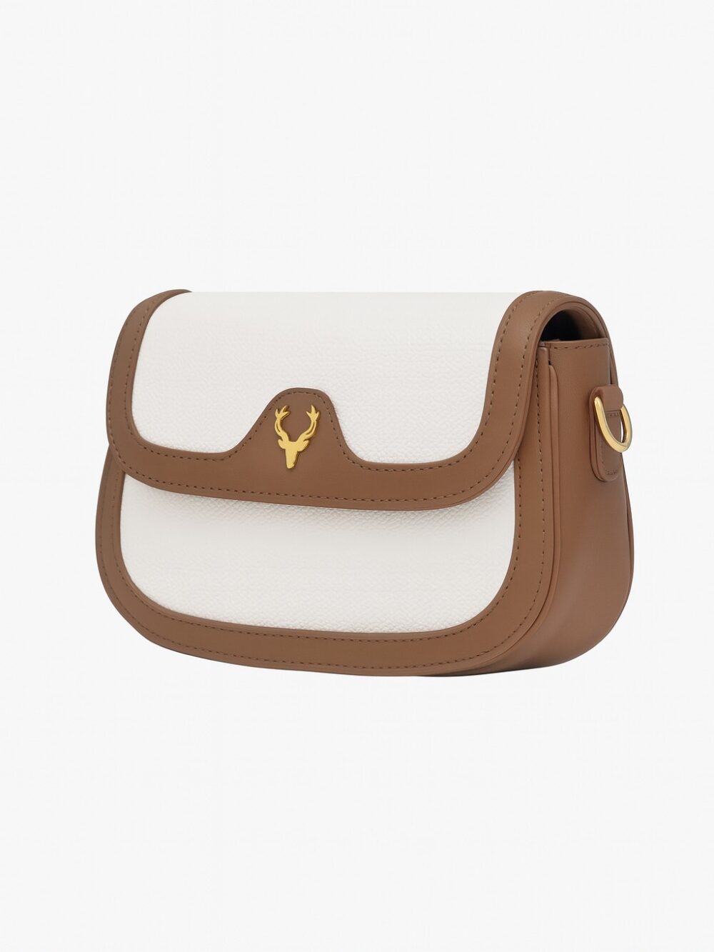 Deer 2 Compartment Sling Bag - White
